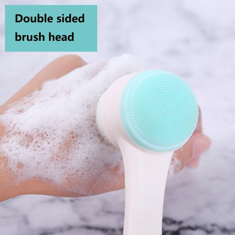 Double Sided Facial Cleansing Brush, Manual Facial Scrubber, Face Cleaning Brush, Face Massage Tool