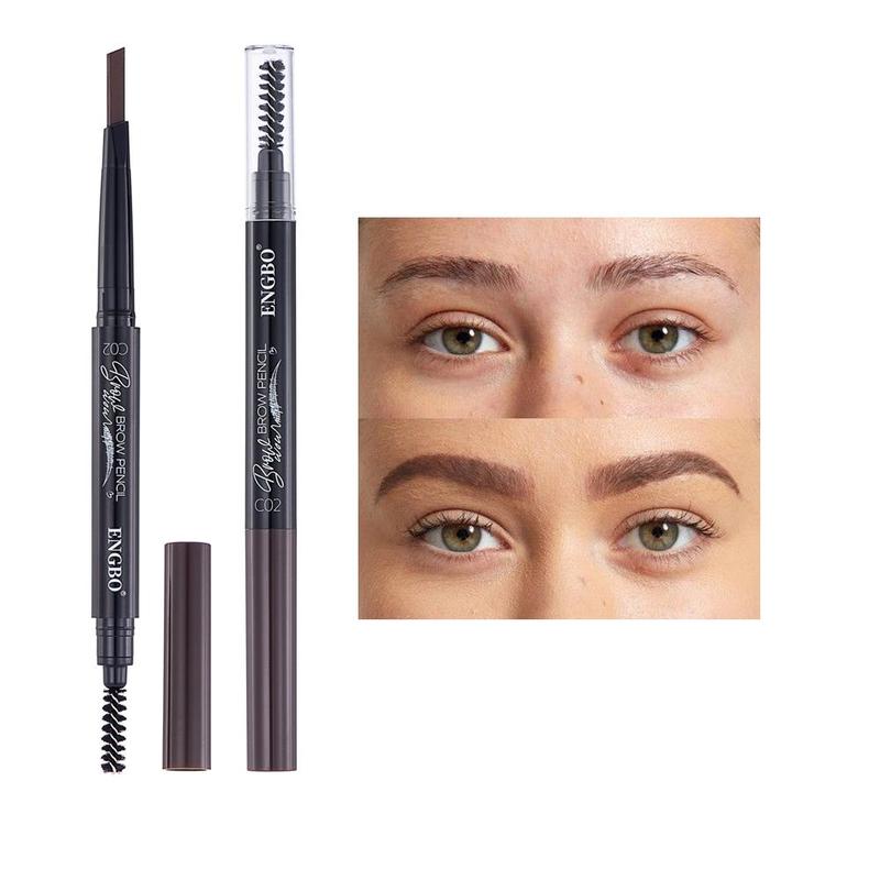 Double-ended Eyebrow Pencil, 5 Counts/set Long Lasting Eyebrow Pencil, Brow Styling Brush, Eye Brow Makeup Tool, Eyebrow Makeup Brushes, Makeup Brushes, Cosmetic Beauty Supplies