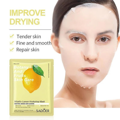 Hydrating Moisturizing Face Mask, 1 Count Lemon Nourishing Face Sheet Masks, Facial Skin Relaxing Masks, Facial Skin Revitalizing Masks, Daily Skin Care Products, Suitable for All Skin Types