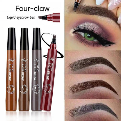 Four Claw Liquid Eye Brow Pen, 1 Count Waterproof Long-lasting Eyebrow Pencil, Sweat-proof Smoothing Tip Brow Styling Pen for Daily Use