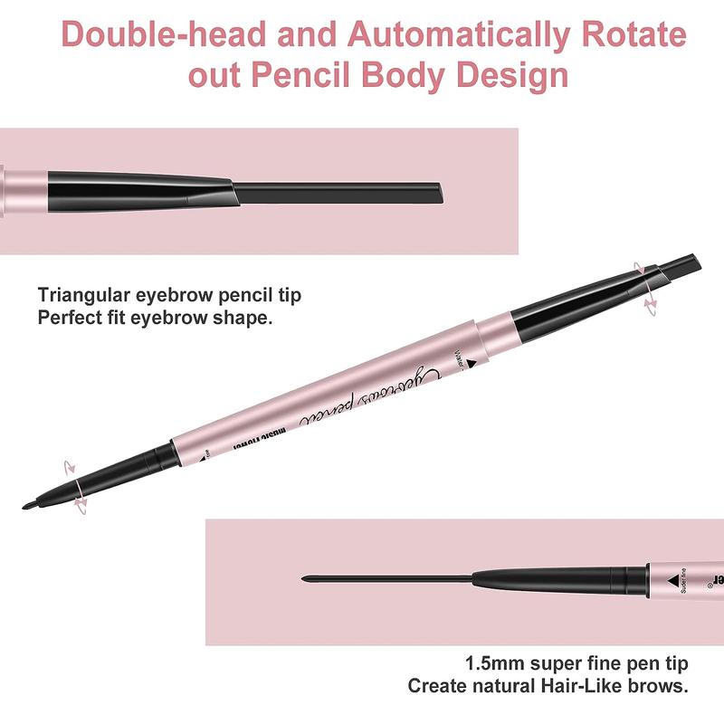 2 In 1 Double-ended Eyebrow Pencil, 1 Count Long Lasting Eyebrow Pencil, Brow Shading & Filling Pencil, Eye Brow Makeup Product