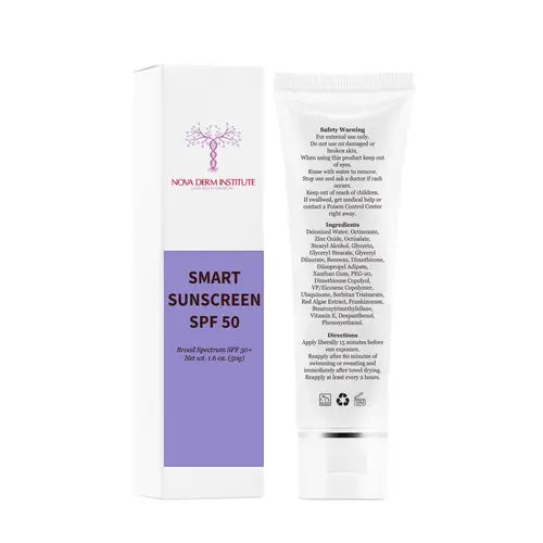 Smart Sunscreen SPF 50 Facial Lightweight Radiant Uv protection Skincare Skin Repair, Great for Sensitive skin