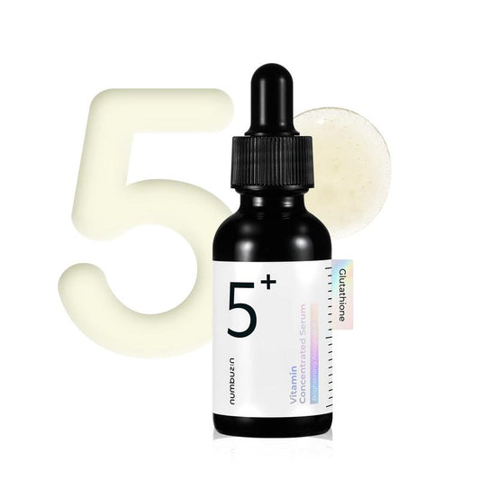 numbuzin No.5+ Vitamin Concentrated Serum | Glutathione & Vitamin Serum, Dark Spot, Korean Skincare 1.01fl.oz/30ml Brightening Evening Flawless Skin Repair