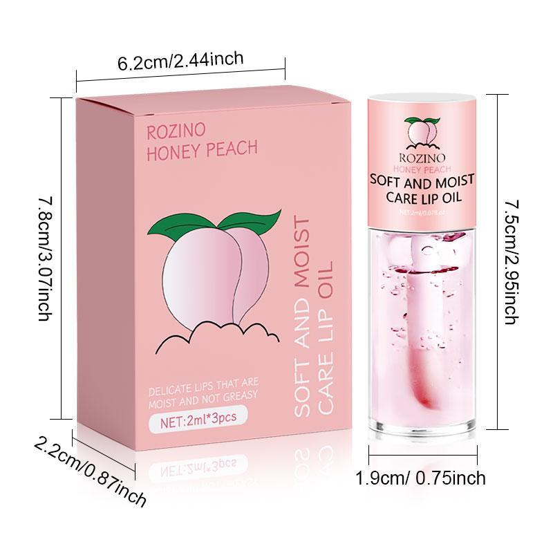 Peach Lip Glaze, Moisturizing Lip Oil Stick, Hydrating Lip Care Lipstick, Lip Moisturizer for Women & Girls, Lip Cosmetic for Gift