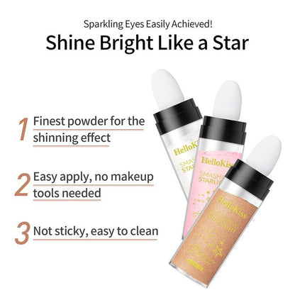 Glitter Highlighter Powder, Long Lasting Shimmering Highlighter Powder, Facial Brightening Cosmetics, Nose Contouring Highlighter Powder