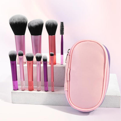 Travel Makeup Brush Set with Bag, 10pcs Soft Bristle Makeup Brush & Storage Box, Professional Makeup Tool, Cosmetic Brush, Makeup Brushes Set, Makeup Products