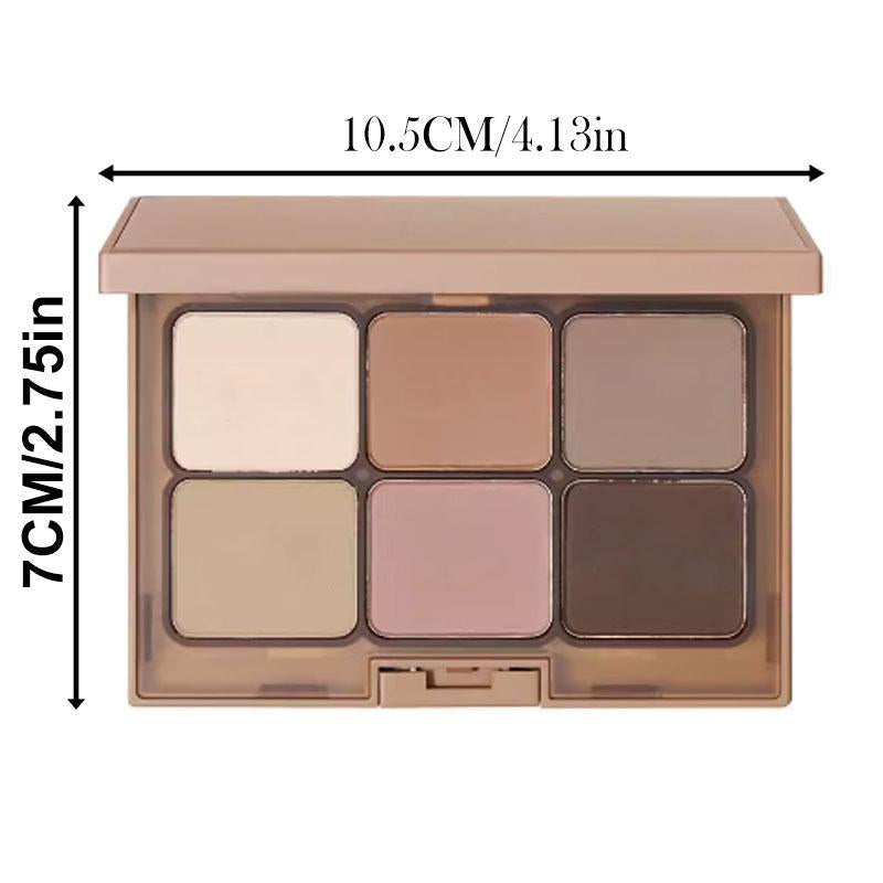 Summer 6 Colors Matte Earth Tone Eyeshadow, Long Lasting Eye Makeup Products, High Pigmented Blendable Eyeshadow Powder Cosmetic Products for Girl, Back to School