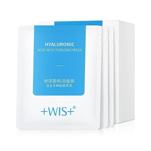 '+WIS+ Hyaluronic Acid Essence,Deep Hydration and Moisturizing Facial Mask,with Aloe Vera, Vitamin B5,Beauty Mask For All Skin Care Type,24 Sheet