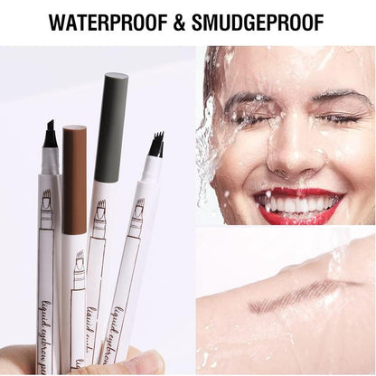 Eyebrow Pen, Liquid Eyebrow Pen, Waterproof Brow Pencil with Micro-Fork Tip, Smudgeproof Long Lasting Fine Sketch Microblading Pen, Reddish Brown