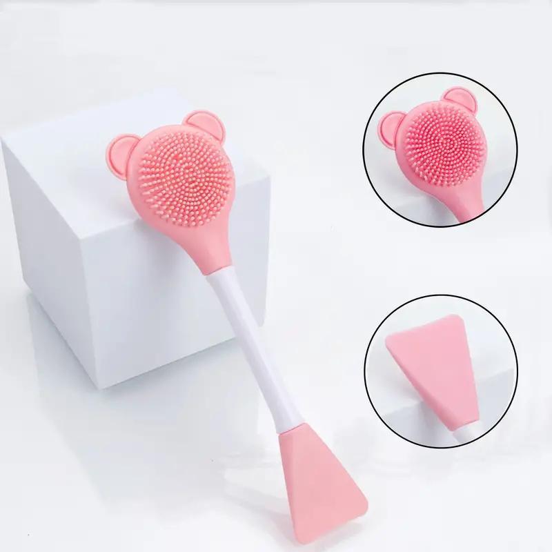 Cute Design Silicone Facial Cleansing Brush, Double-ended Face Mask Brush Applicator, Silicone Facial Pore Cleaner, Skincare Gift