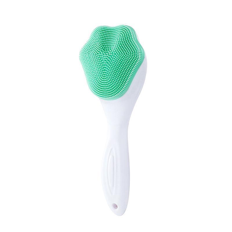 Facial Cleansing Brush, Manual Cat Paw Shaped Silicone Facial Cleanser With Long Handle