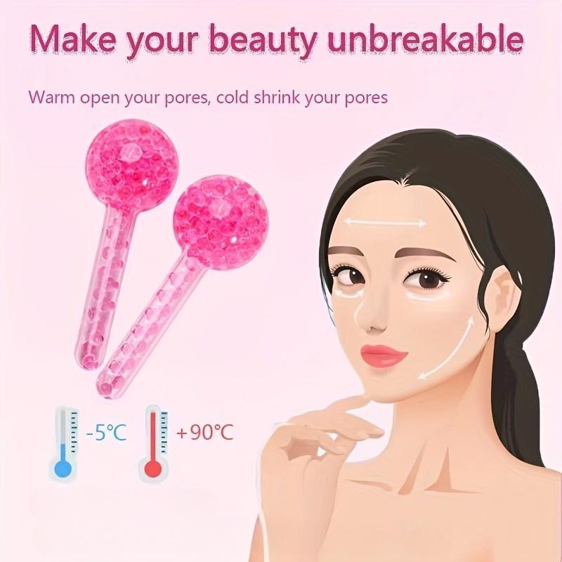 Glitter Ice Ball Face Massage Tool, 2pcs Glitter Ice Ball for Face and Eyes, Face Massage Tool for Reducing Puffiness and Tighten Skin