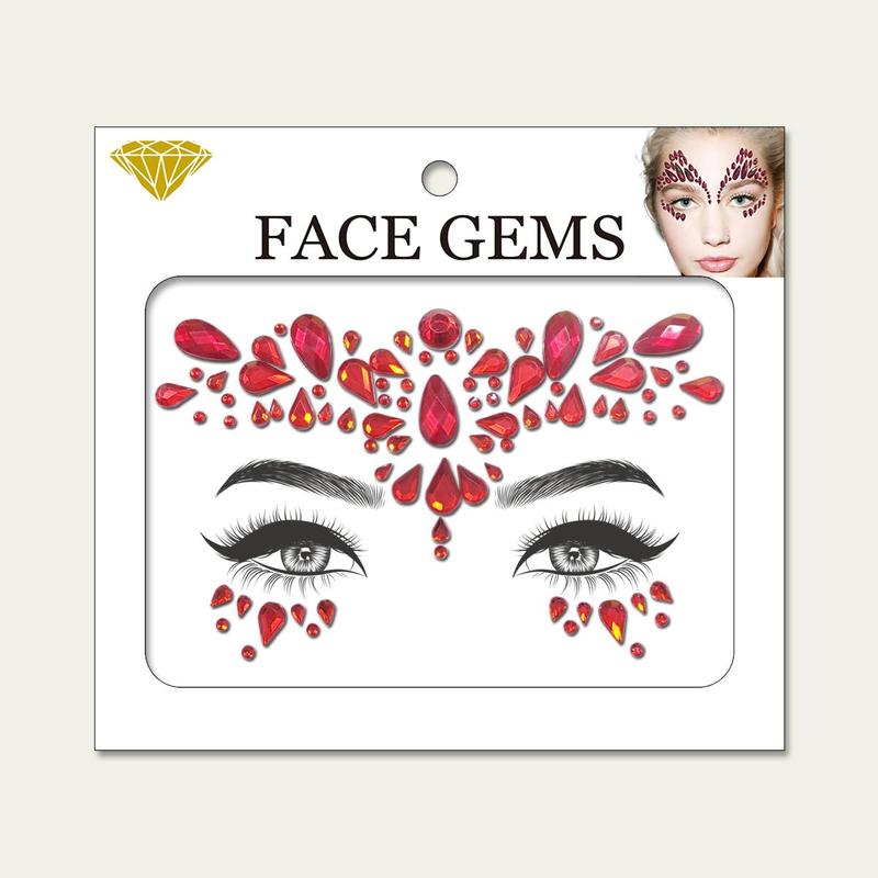 Rhinestone Decor Temporary Tattoo Sticker (1 Piece), Glitter Self Adhesive Face Decoration For Women & Girls