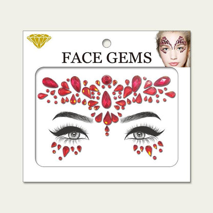 Rhinestone Decor Temporary Tattoo Sticker (1 Piece), Glitter Self Adhesive Face Decoration For Women & Girls