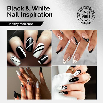 MelodySusie Gel Polish Kit 15ml Black & White Colors Polish Set Nail Art Manicure Salon Diy at Home Christmas Gift Nail Care Nail Polish