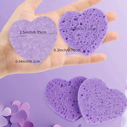 Heart Shaped Comfort Disposable Compressed Facial Cleansing Puff, 20pcs Portable Skincare Product for Daily Use