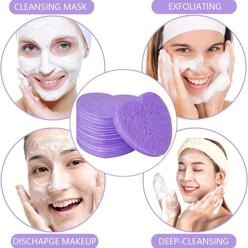 Heart Shaped Compressed Professional Cosmetic Spa Facial Sponges, 10/20/30pcs Soft Face Wash Sponge, Exfoliating Facial Cleansing Puff, Face Cleaning Tool for Home Travel