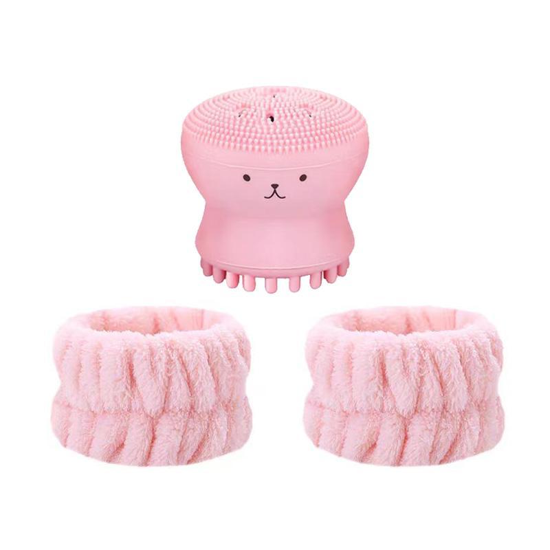 Facial Cleansing Brush and Wrist Strap Combination Facial Massage Brush, Comfort Beauty Cleaning Tool, Comfort Skincare Accessories for Women & Girls