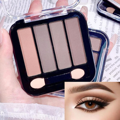 4-color Eyebrow Powder Palette For Beginner, Long Lasting Matte Eyeshadow, Eye Makeup Product For Women & Girls