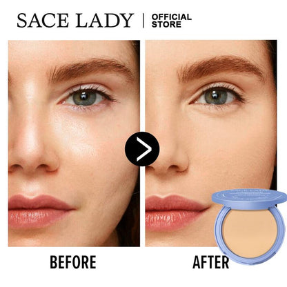 SACE LADY Oil Control Face Powder Waterproof Setting Powder Matte Face Makeup With Puff 0.35Oz