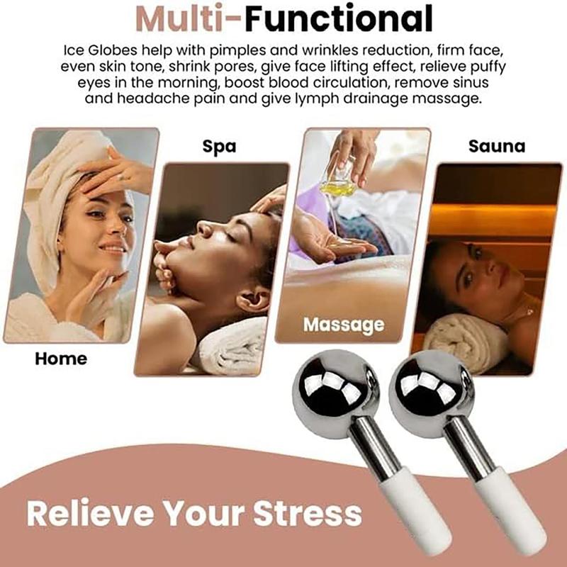 Ice Roller for Facial Massage, 1/2 Counts Unbreakable Steel Cooling Roller, Cryo Stick for Face & Neck & Eyes, Skincare Tool for Skin Care