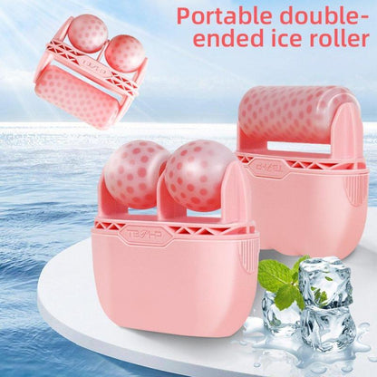 Double-ended Ice Roller with Built-in Quick-freezing Ice Beads, 1 Count Ice Compress Tool for Face & Body, Beauty Skincare Massager