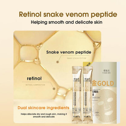 Retinol Snake Venom Peptide Gold Mask, 2 Boxes Moisturizing & Firming Facial Mask, Hydrating Nourishing Facial Mask, Face Masks for Women