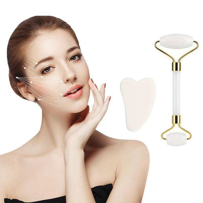 Manual Face Massage Tool, 2pcs/set Face Roller & Gua Sha Board, Facial Massaging Tool, Skin Care Products