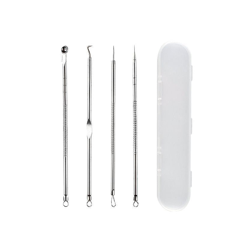 Comfort Blackhead Remover Tool Kit Extractor Cleaning Tool, 4pcs Portable Acne Removal Kit with Storage Case, Professional Pimple Blemish Remover Skin Care Tool