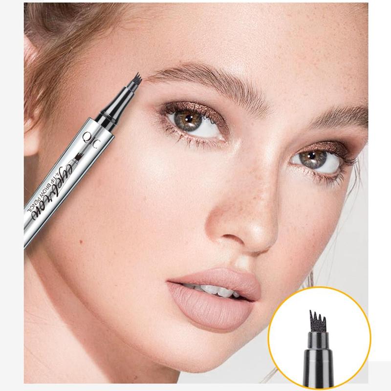 4-tip Liquid Eyebrow Pen, 1 Count Waterproof Long Lasting Eyebrow Pen, Brow Styling Liquid Pen, Brow Brush Makeup Tool, Eye Brow Makeup Products