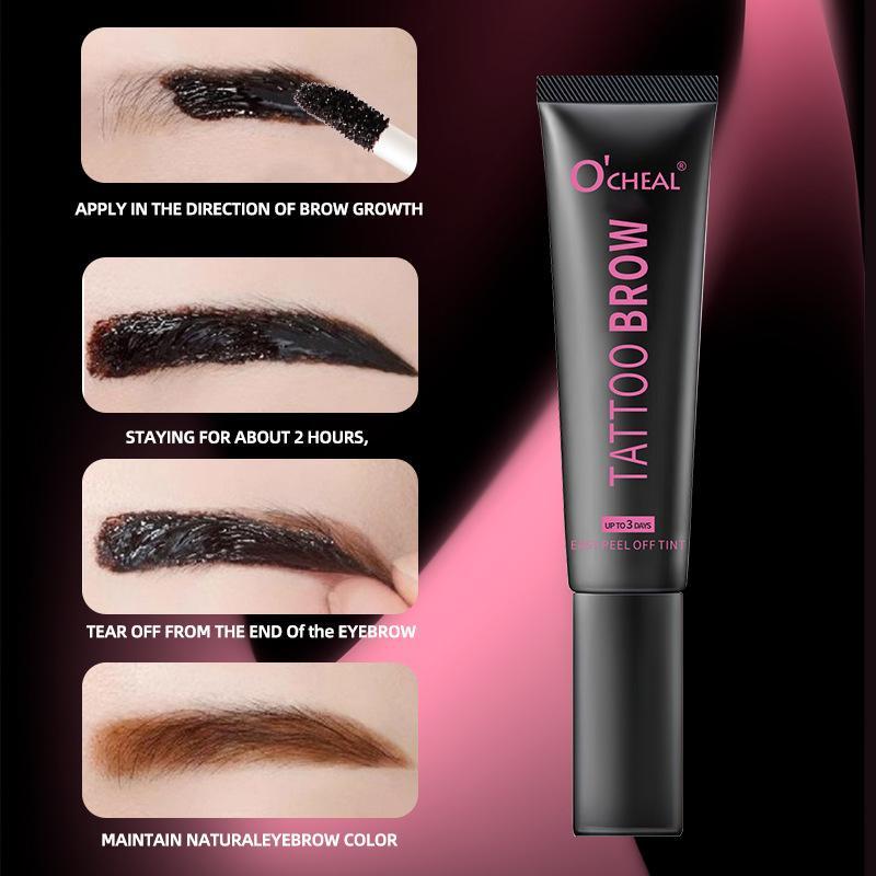 Eyebrow Dyeing Cream,?1 Box Quick Dyeing?Long Lasting?Eyebrow Tinted Cream & Brush & Eyebrow Stencil, Professional Brow Makeup Product