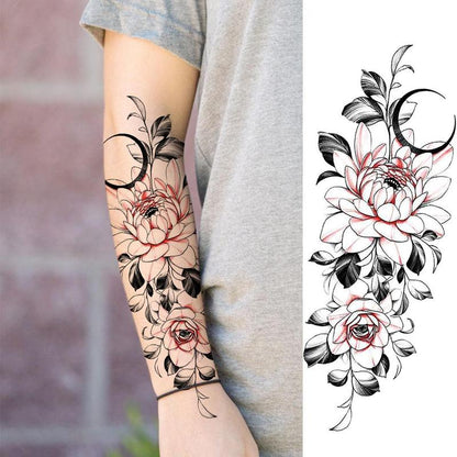 10pcs Flower Pattern Temporary Tattoo, Fake Tattoo Sticker, Body Art for Women & Girls