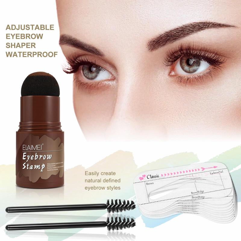 Professional Eyebrow Tint Kit, 1 Set Universal Eyebrow Cream Set, Easy Coloring High Pigment Eyebrow Pomade with Eye Brow Stencils and Eyebrow Brush