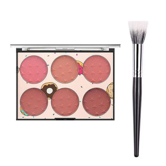 6 Color Blush Palette, Matte Blush, Blush Powder, Cheeks Contour Blush Pressed Powder, Soft Color Shadow Natural Look Blush Lightweight Blush,