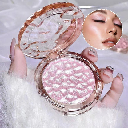 Portable Glitter Highlighter Powder, Shimmering Highlighter Palette, Long Lasting Pearly Makeup Powder, Facial Brightening Cosmetics