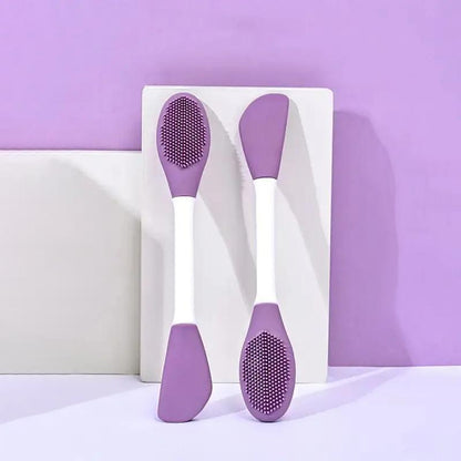 2 In 1 Double-ended Face Mask Brush (1 Piece), Silicone Face Mask Applicator, Facial Skin Care Tool