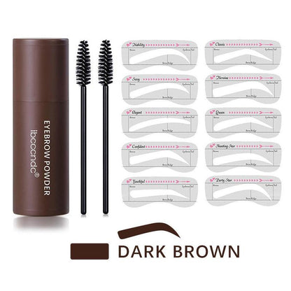 Eyebrow Powder & Eyebrow Brush & Eyebrow Stencil Kit, 1 Set Easy Coloring Eyebrow Powder Stick, Tinted Powder, Eyebrow Stencils, Eyebrow Brushes, Eyebrow Makeup