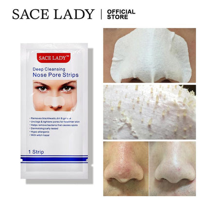 SACE LADY 24Pcs Deep Cleansing Nose Strips Blackhead Remover Clean Nose Pore Facial Peel Off Nose Masks