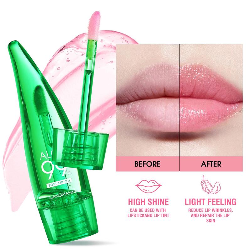 Aloe Vera Lip Oil, Long Lasting Moisturizing Lip Gloss, Natural Color Changing Lip Oil, Hydrating Lip Balm, Plumping Lip Oil Lip Stick, Lip Care Product