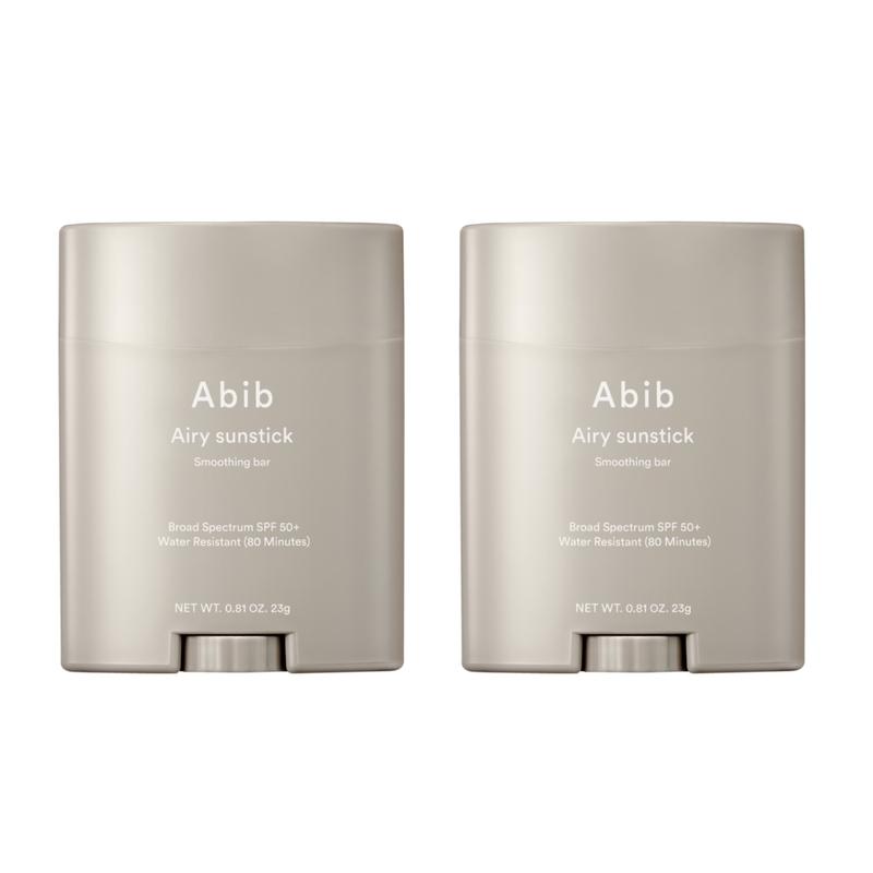 [Abib] Airy Sunstick Smoothing Bar Duo, Non-Sticky Matte Finish Sun Protection for Face and Body, Long-lasting Korean Sun Stick