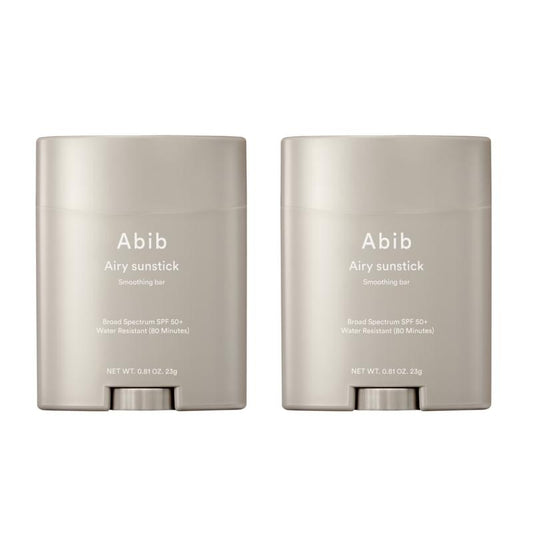 [Abib] Airy Sunstick Smoothing Bar Duo, Non-Sticky Matte Finish Sun Protection for Face and Body, Long-lasting Korean Sun Stick