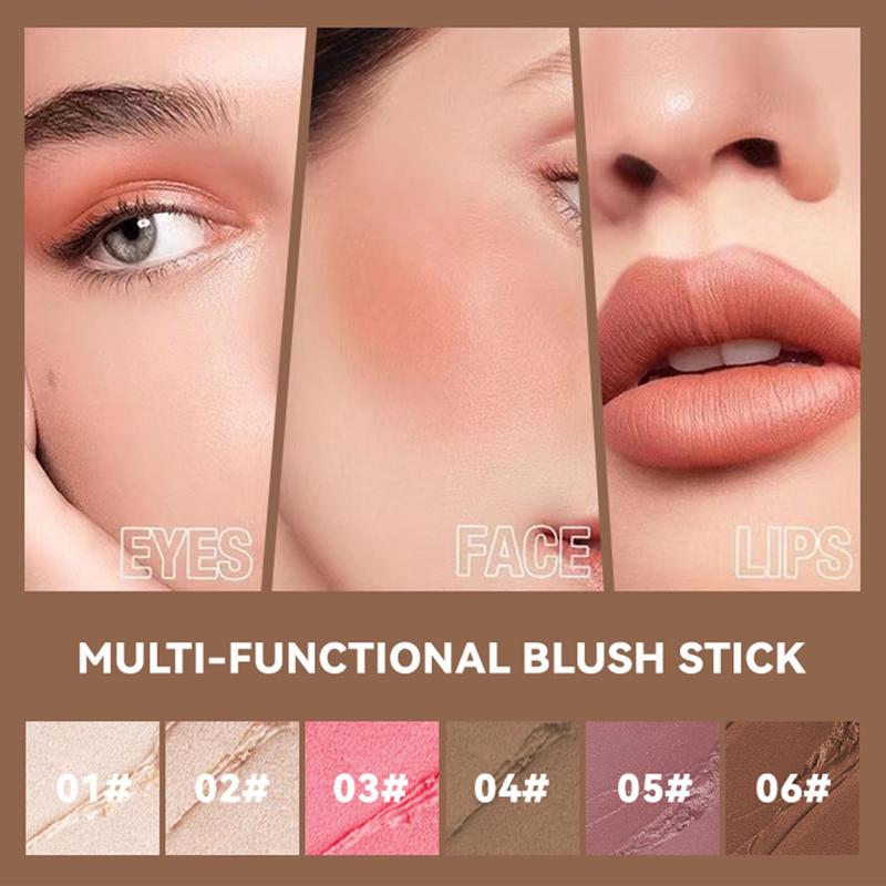 Highlighter Stick Cream Blush Stick Bronzer Contour Stick Makeup,3 PCS Cream Contour Kit with Contour Brush,Long Lasting & Professional Highlighters Makeup Stick for Beginner