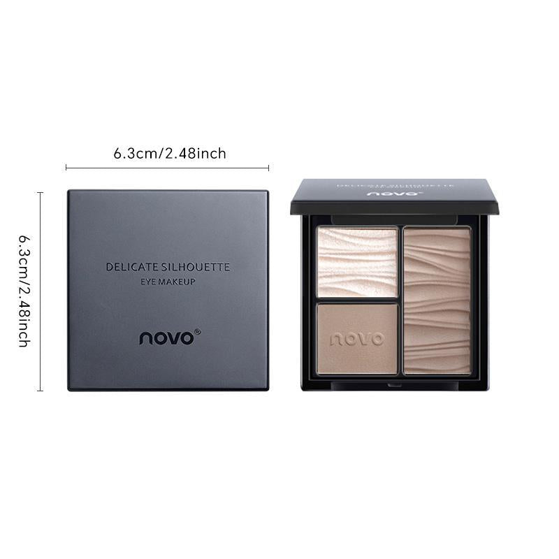 3-color Facial Contouring Makeup Palette, Long Lasting Bronzer & Highlighter Powder, Lightweight Highlighting and Shadowing Palette