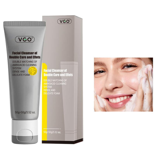 VGO Facial Cleanser of Double Care and Effets Amino Acid Cleaning Moisturize Gentle Comfort for All Skin Types Skincare Daily Cleansing Skin Repair