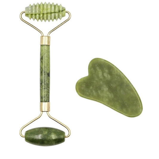 Facial Massage Roller & Heart Shaped Gua Sha Board, 2pcs/set Face Massage Tools, Skin Care Products