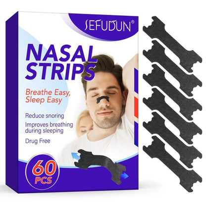 Nose Strips, 60pcs/box Nose Strips for Breathing, Nasal Strips for Reducing Nasal Snoring, Drug-Free, Opens Your Nose