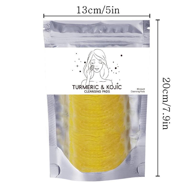 Turmeric Kojic Acid Cleansing Pads, 2 Counts Face & Body Cleansing Pads, Daily Skincare Cleansing Brightening Skin Set for Women and Men