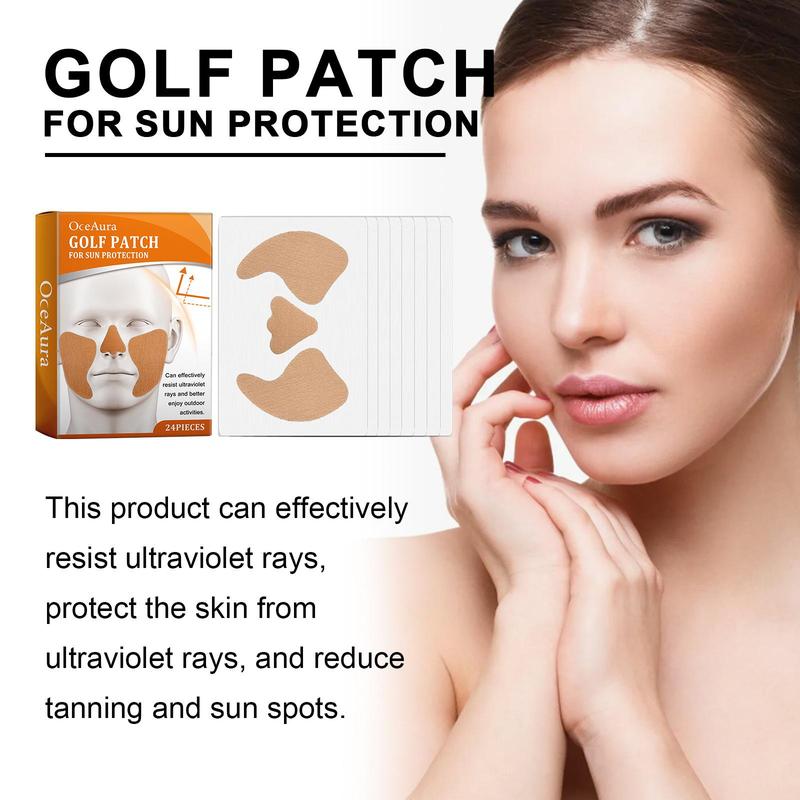 Golf Patches for Sun Care, 24pcs/box Breathable Facial Patches for Men & Women, Multi-use Facial Skin Care Products for Outdoor Summer Activities