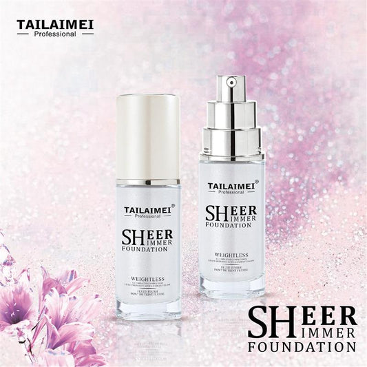 TLM Sheer Foundation With Shimmer Effects Weightless Glow Natural Radiant, Refreshed Makeup, Enhance Hydration To Dry Skin, Longwear Liquid Makeup Foundation Hydrating Moisturizing Concealer Cosmetic Moisturize Moisturizer