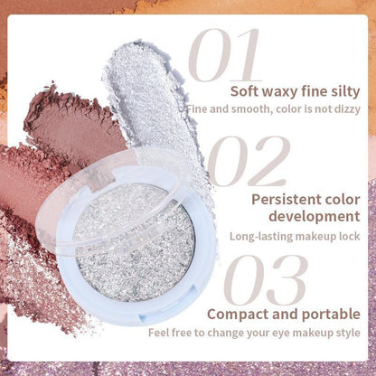 Monochrome Long-lasting Glitter Eyeshadow Palette, Pearlescent Shimmering Eye Shadow Makeup Products, Multifunction Shiny Eye Shadow Eye Makeup